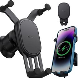 Držák telefonu do auta BASEUS Stable Gravitional s bezdrátovým nabíjením Qi 15W do větracího otvoru