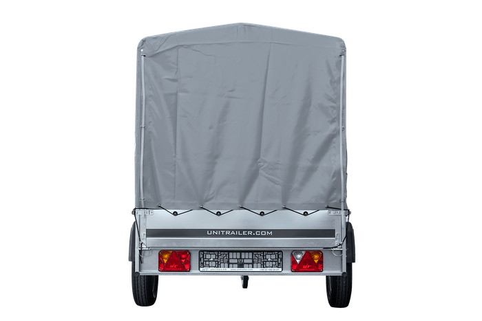 Přívěs pro auto 264x125 UNITRAILER GARDEN 264 KIPP s rámem H-1100 a šedou plachtou