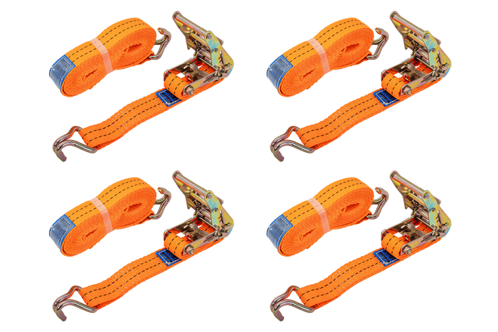 Sada čtyř oranžových přepravních pásů UNITRAILER 6m/35mm/2t s napínákem