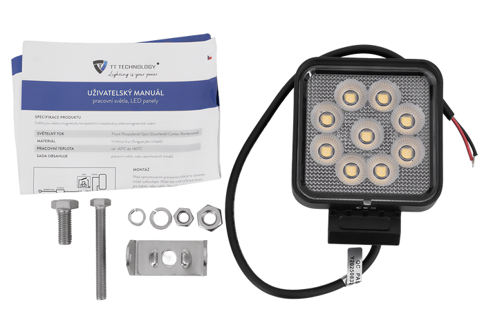 LED pracovní reflektorová svítilna TT TECHNOLOGY TT.13336 36xLED 2880lm čtvercová
