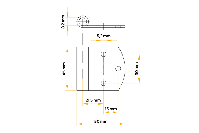 WINTERHOFF BSCH 50-8-1 boční pant pro montáž na bok přívěsu