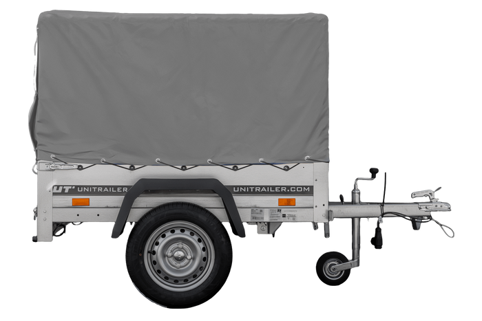 Jednonápravový přívěs 150x106 UNITRAILER GARDEN 150 KIPP s rámem H-800 a šedým krytem