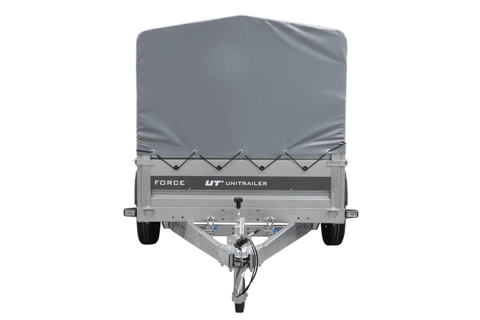 Jednonápravový přívěs na pružinách 264x125 UNITRAILER FORCE 264/R KIPP s rámem H-800 a šedým krytem