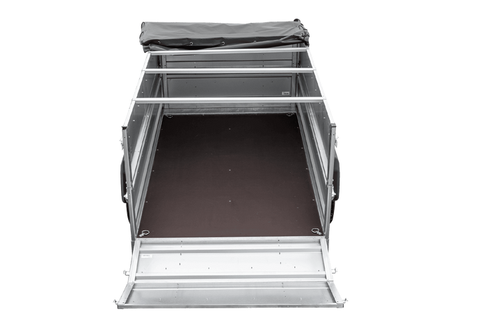 Lehký přívěs 230x125 UNITRAILER FORCE 230 KIPP s bočnicemi BIS, rámem H-0 a šedou plachtou