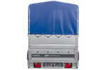 Lehký přívěs na pružinách 264x125 UNITRAILER FORCE 264/R KIPP s bočnicemi BIS, rámem H-800 a modrým krytem