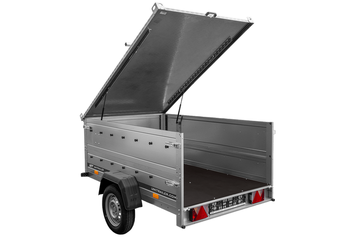 Lehký přívěs 200x125 UNITRAILER GARDEN 201 KIPP s bočnicemi BIS a hliníkovou plachtou
