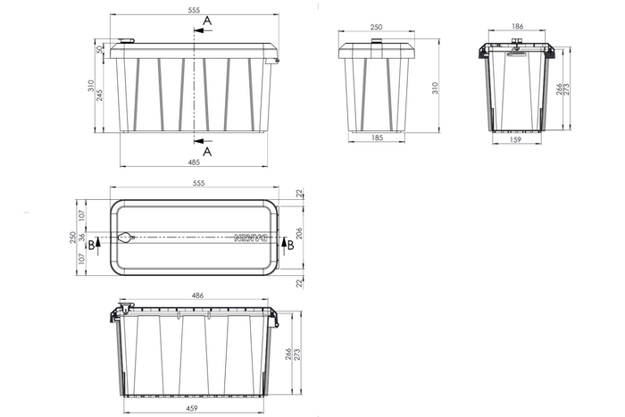 DAKEN 82211 BLACKIT LITE box na nářadí 555x250x310mm 24l