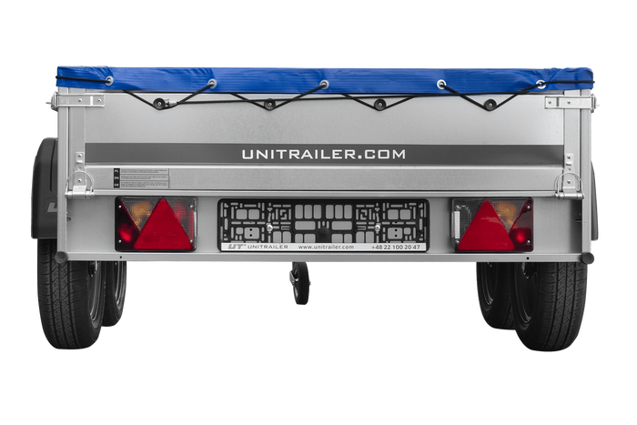 Přívěs Garden Trailer 264/2 KIPP s rámem H-0 a modrou plachtou