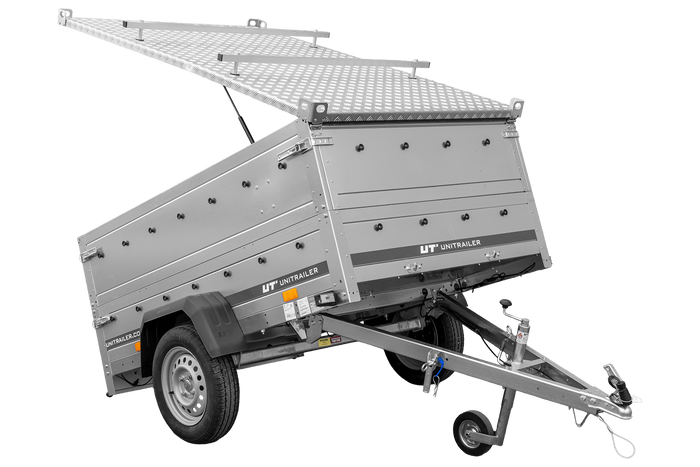 Lehký přívěs 200x125 UNITRAILER GARDEN 201 KIPP s bočnicemi BIS a hliníkovou plachtou