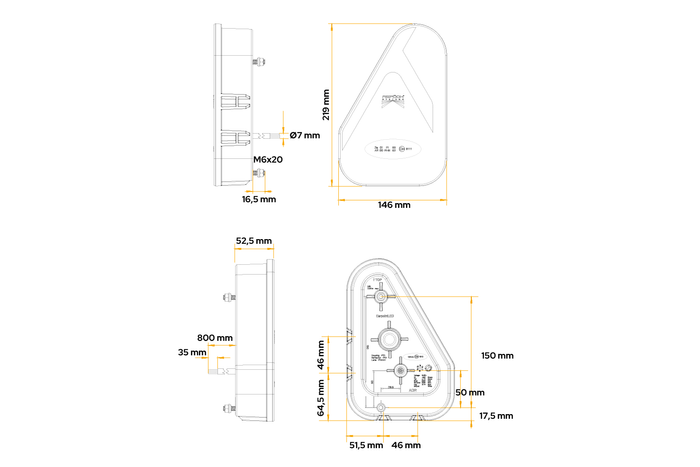 Zadní světlo ASPÖCK Earpoint LED 5 funkcí, levé