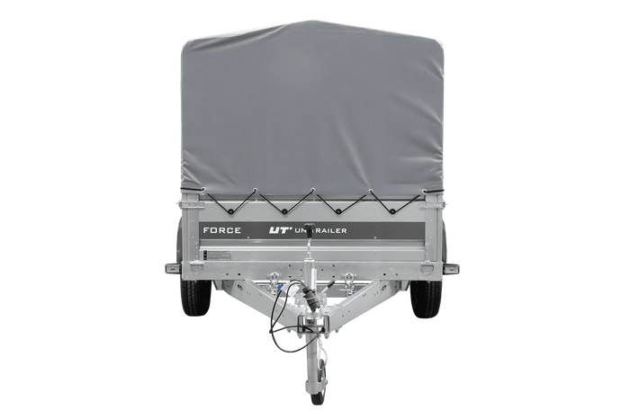 Jednonápravový přívěs 230x125 UNITRAILER FORCE 230 KIPP s rámem H-800 a šedou plachtou