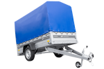 Přívěs za auto na pružinách 230x125 UNITRAILER FORCE 230/R KIPP s rámem H-1100 a modrým krytem