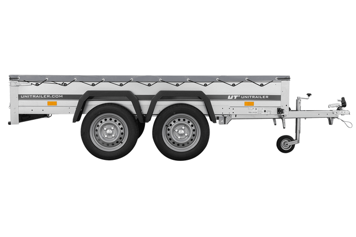 Dvounápravový přívěs 264x125 UNITRAILER GARDEN 264/2 KIPP s rámem H-0 a šedou plachtou