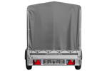 Přívěs za auto s hliníkovými bočnicemi 230x125 Unitrailer Garden 230 KIPP ALU s rámem H1100 a šedým krytem