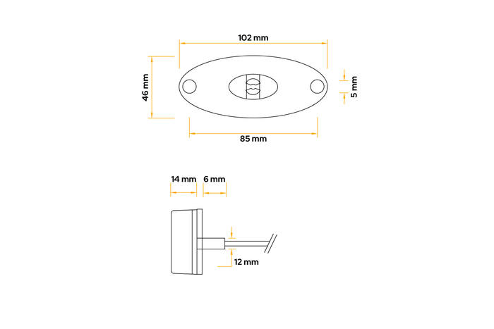 ASPÖCK FLATPOINT II LED obrysová lampa, bílá, univerzální