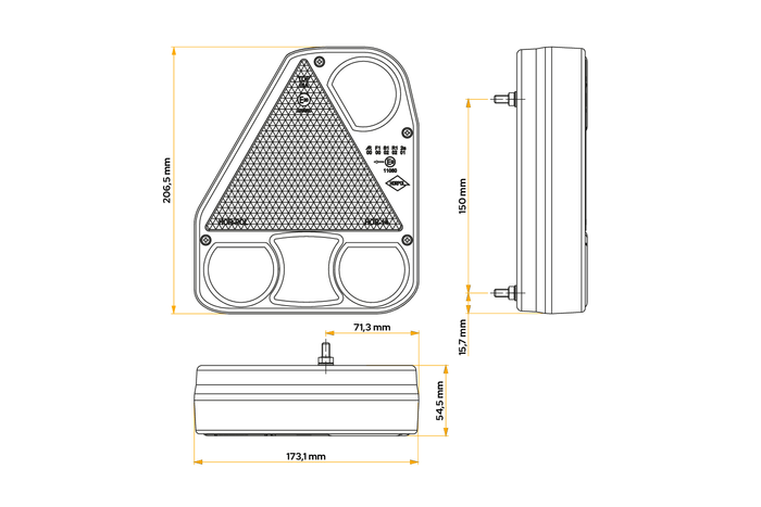 HORPOL LZD776 LED zadní světlo 5 funkcí vlevo
