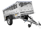 Jednonápravový přívěs 200x106 UNITRAILER GARDEN 200 KIPP s pletivovými bočnicemi, rámem H-0 a šedým krytem