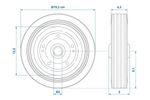 Náhradní kolo pro ProPlus 341540, plné gumové opěrné kolo 200x50mm