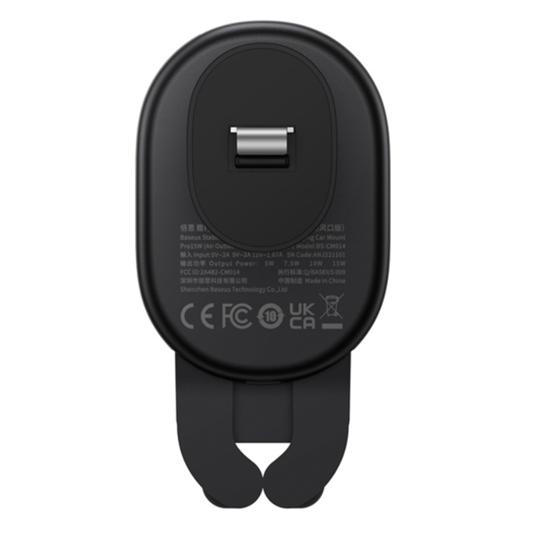 Držák telefonu do auta BASEUS Stable Gravitional s bezdrátovým nabíjením Qi 15W do větracího otvoru