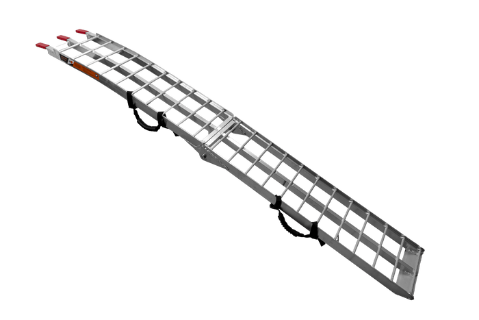 Skládací hliníková rampa UNITRAILER ALR002 pro přívěs 221 cm 340 kg s popruhem
