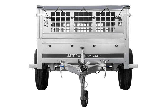 Přívěs Garden Trailer 200 KIPP s síťovanými bočnicemi, rámem H-0 a šedou plachtou