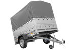 Přívěs za auto 200x125 UNITRAILER GARDEN 201 KIPP s bočnicemi BIS, rámem H-800 a šedým krytem