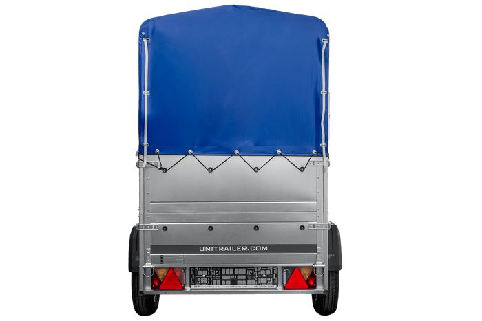 Přívěs za auto 200x106 UNITRAILER GARDEN 200 KIPP s bočnicemi BIS, rámem H-800 a modrým krytem