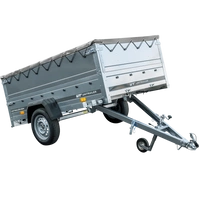 Přívěs za auto na pružinách 230x125 UNITRAILER GARDEN 230/R KIPP s bočnicemi BIS, rámem H-0 a šedým krytem