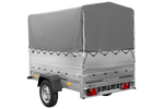 Přívěs za auto 200x125 UNITRAILER GARDEN 201 KIPP s bočnicemi BIS, rámem H-800 a šedým krytem