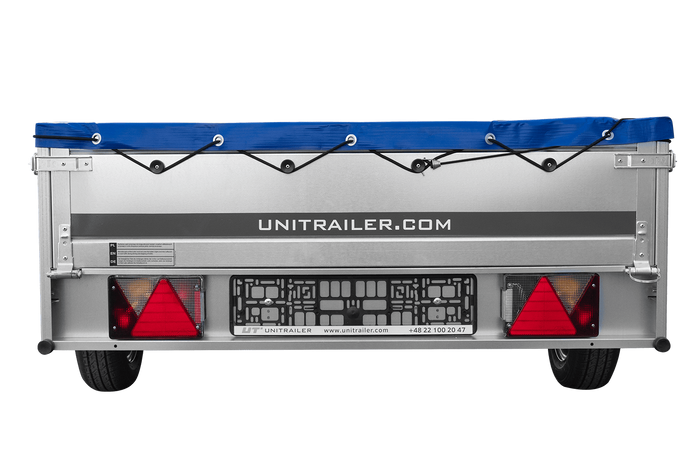 Jednonápravový přívěs 264x125 UNITRAILER GARDEN 264 KIPP s rámem H-0 a modrou plachtou