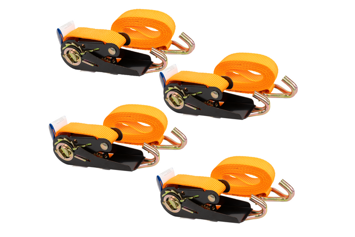 Sada čtyř oranžových transportních pásů KAMAR 3m/25mm/0,8t s napínákem