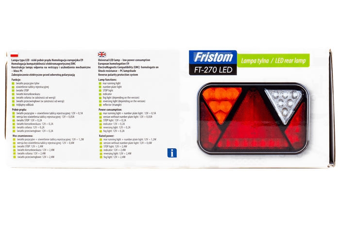 Zadní světlo FRISTOM FT-270 LED CANBUS 6 funkcí vpravo