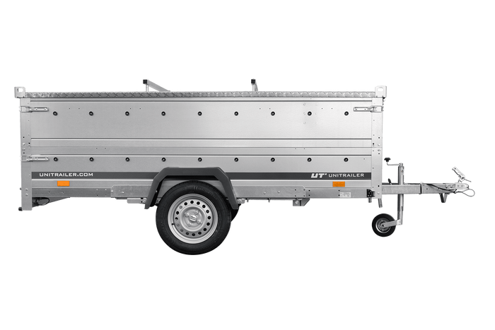 Jednonápravový přívěs na pružinách 264x125 UNITRAILER GARDEN 264/R KIPP s bočnicemi BIS a hliníkovou plachtou