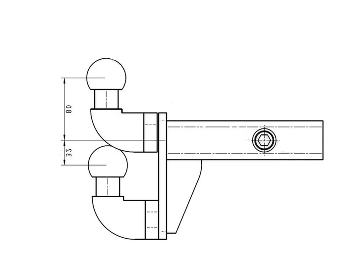 Tažné zařízení AHAKA s nastavením výšky koule 50mm 3500kg