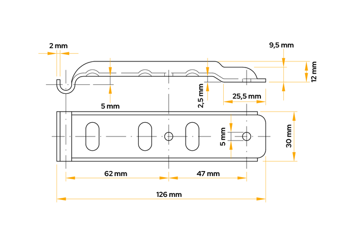 Držák bočního tažného zařízení UNITRAILER Z-02/BVG 10-B pro boční tažné zařízení přívěsu