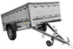 Jednonápravový přívěs s hliníkovými bočnicemi 230x125 Unitrailer Garden 230 KIPP ALU s bočnicemi BIS, rámem H-0 a šedým krytem