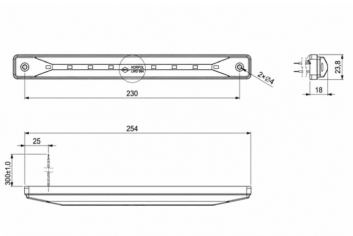 HORPOL LWD984 LED interiérová lampa do auta 200lm