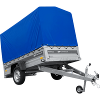 Lehký přívěs 230x125 UNITRAILER FORCE 230 KIPP s rámem H-1100 a modrým krytem
