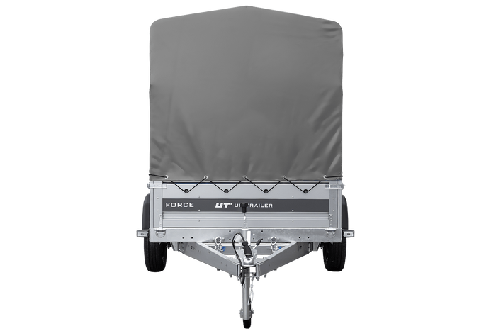 Přívěs za auto na pružinách 230x125 UNITRAILER FORCE 230/R KIPP s rámem H-1100 a šedým krytem