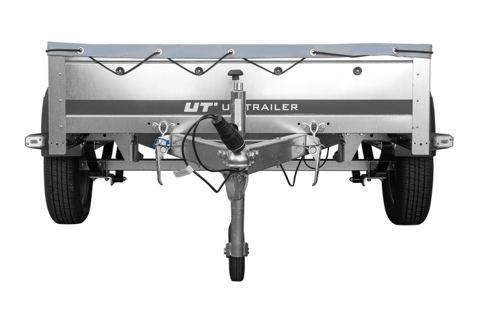 Přívěs za auto na pružinách 200x125 UNITRAILER GARDEN 201/R KIPP s rámem H-0 a šedým krytem