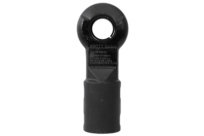 Tažné oko KNOTT KK6220S pro přívěs o hmotnosti 3500 kg s trubkovou ojí o průměru 60 mm