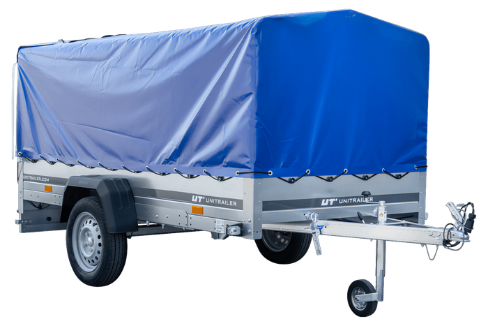 Lehký přívěs 264x125 UNITRAILER GARDEN 264 KIPP s rámem H-800 a modrým krytem