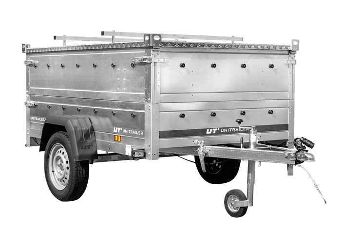 Lehký přívěs 200x125 UNITRAILER GARDEN 201 KIPP s bočnicemi BIS a hliníkovou plachtou