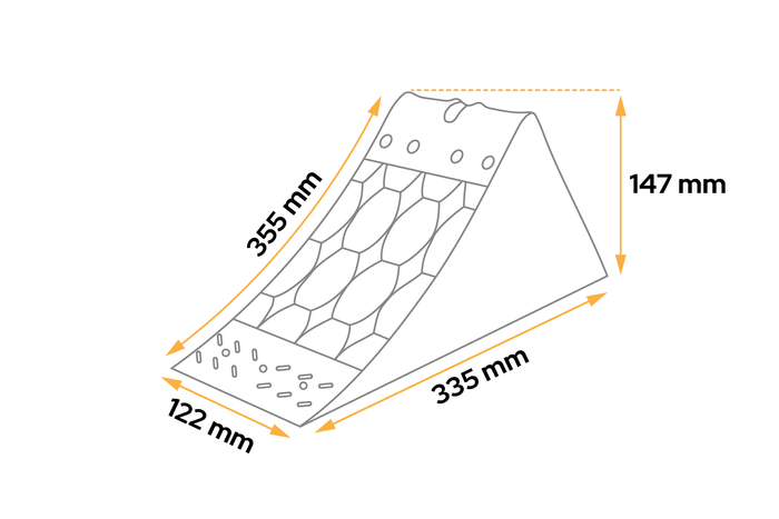Klín pod kola E36 s montážním držákem LOKHEN výška: 147 mm