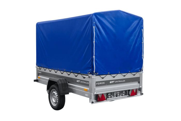Lehký přívěs 230x125 UNITRAILER FORCE 230 KIPP s rámem H-1100 a modrým krytem