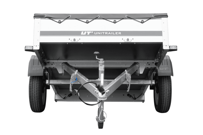 Přívěs za auto 200x125 UNITRAILER GARDEN 201 KIPP s rámem H-0 a šedým krytem