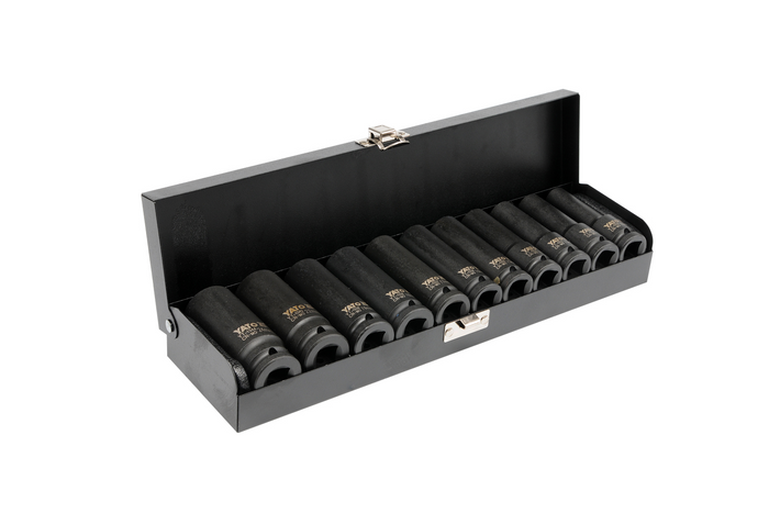 Dlouhé rázové nástrčné klíče YATO YT-1054 1/2" 11 ks.