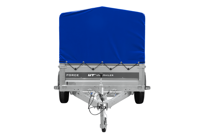 Jednonápravový přívěs 230x125 UNITRAILER FORCE 230 KIPP s rámem H-800 a modrým krytem