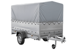 Lehký přívěs na pružinách 264x125 UNITRAILER GARDEN 264/R KIPP s bočnicemi BIS, rámem H-800 a šedým krytem