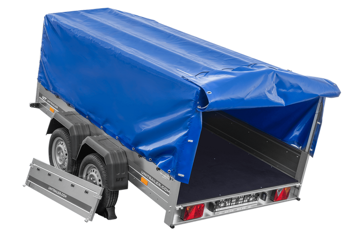 Dvounápravový přívěs 264x150 UNITRAILER GARDEN 265/2 KIPP s rámem H-800 a modrým krytem
